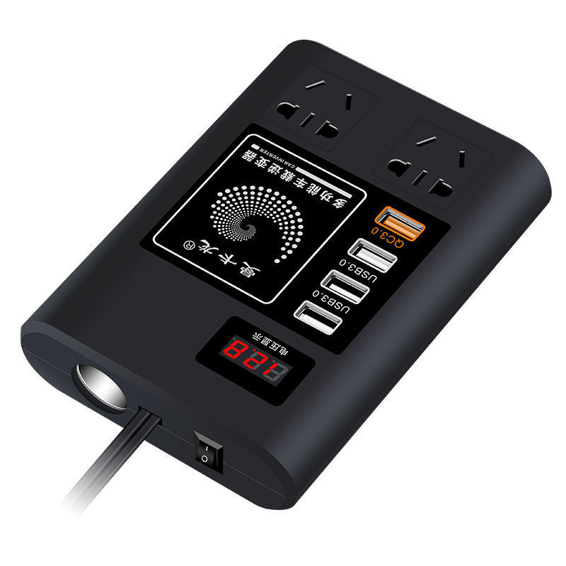 公牛(BULL)旗舰版车载电源插座 12V/24V通用转220V，数显闪充新体验